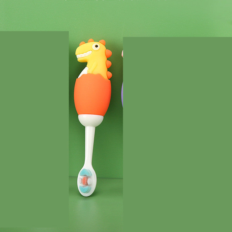 Antibacterial Baby Toothbrush (Soft, Fine Bristles) - Dinosaur / Duck