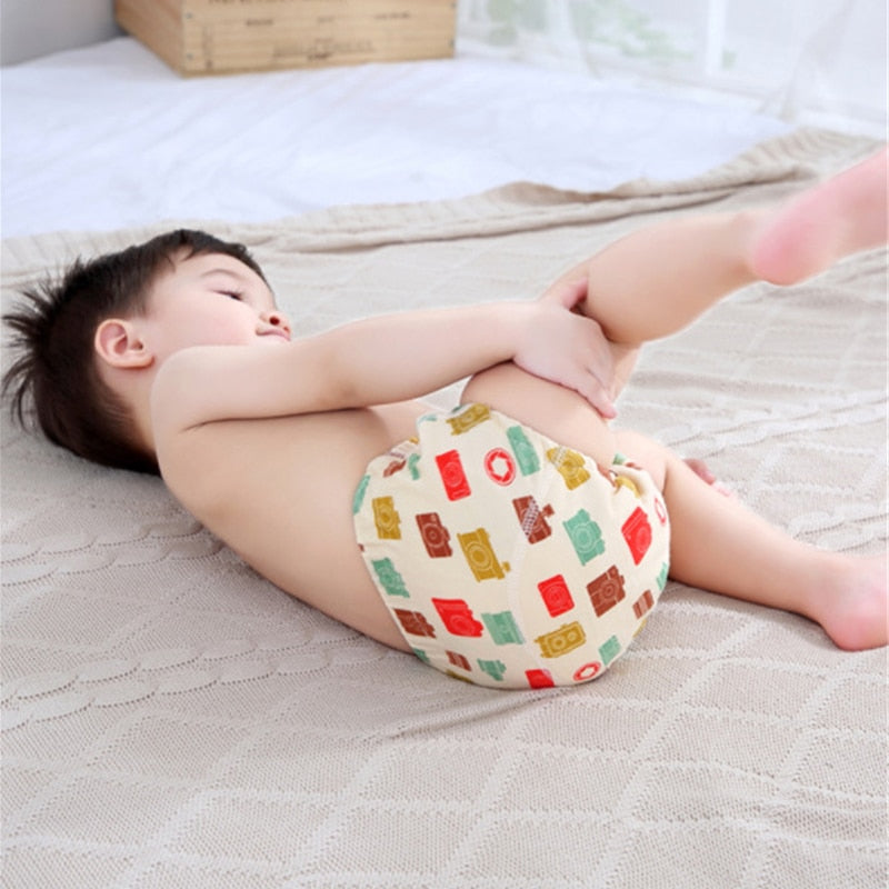 6 Layer Waterproof Reusable Cotton Baby Training Pants Infant Shorts Underwear Cloth Baby Diaper Nappies Panties Nappy Changing