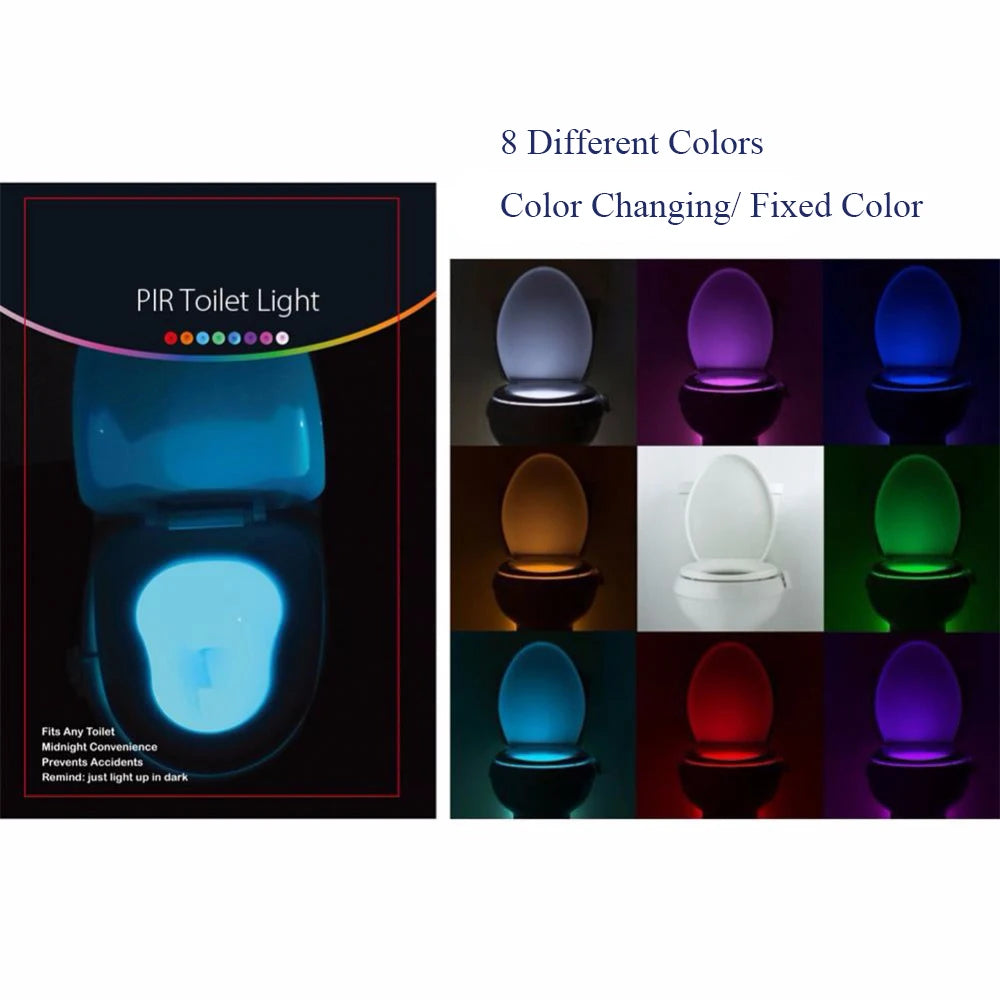 16 Colors LED Lights Smart Home Toilet Gentle Lighting Toilet Seat Backlight Lamp PIR Motion Sensor Toilet Night Light