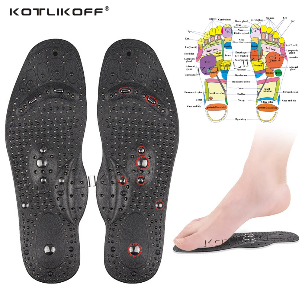 Magnetic Silicone Gel Insoles Weight Loss Therapy Slimming Arch Support Shoes Pads Therapy Massage Foot Acupressure Pad Insert