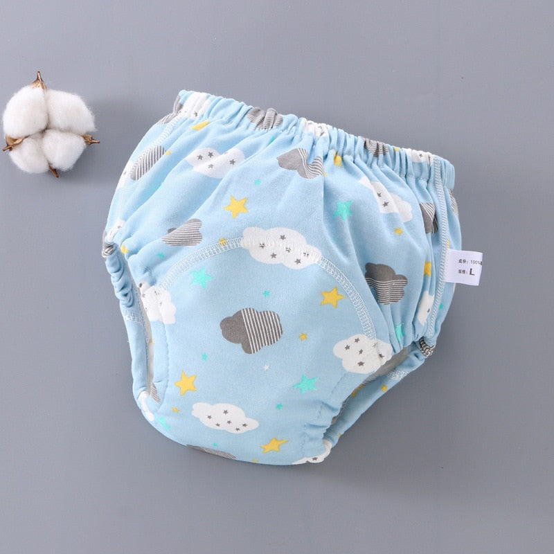 6 Layer Waterproof Reusable Cotton Baby Training Pants Infant Shorts Underwear Cloth Baby Diaper Nappies Panties Nappy Changing