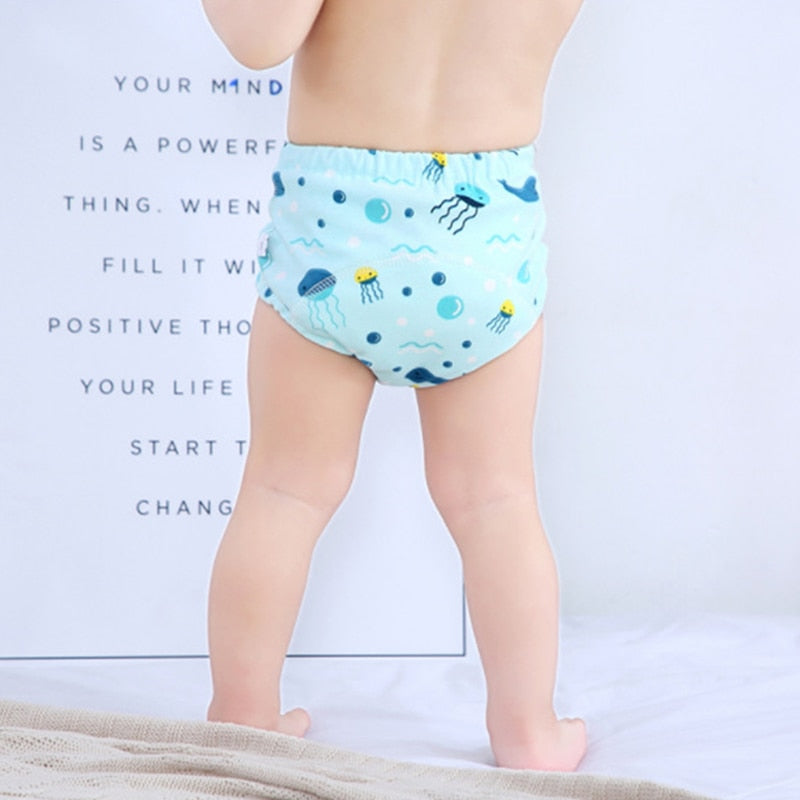 6 Layer Waterproof Reusable Cotton Baby Training Pants Infant Shorts Underwear Cloth Baby Diaper Nappies Panties Nappy Changing