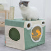 Furbulous Cat Tunnel with Hideaway Box Nest Cave House and Scratching Post - Camera Shape