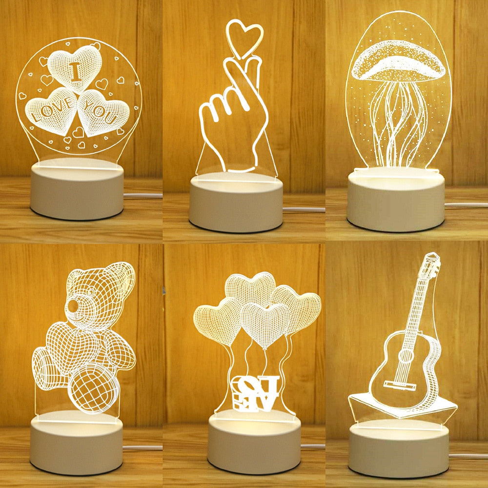 3D Acrylic Led Lamp, Numerous Designs