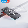 For iPhone 15 Pro Max Case Rock Space Magnetic Crystal Clear PC+TPU Anti-Scratch Transparent Cover For Magsafe for iPhone 15 Pro