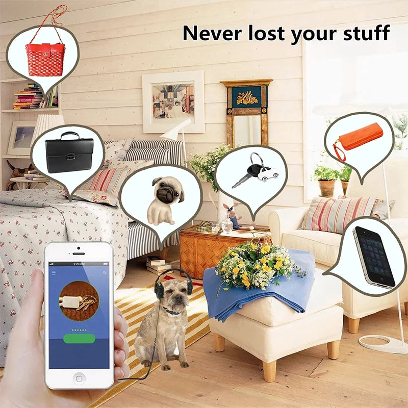 Pet Smart GPS Tracker Mini Anti-Lost Waterproof Bluetooth Locator Tracer For Pet Dog Cat Kids Car Wallet Key Collar Accessories