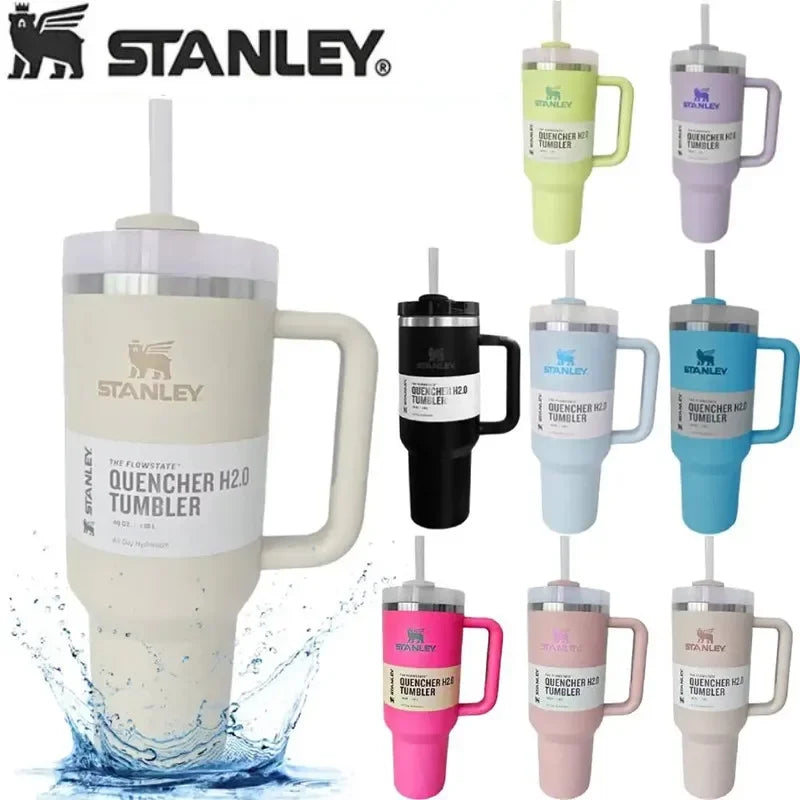 Stanley 30/40oz Stainless Steel Tumbler Insulated Water Bottle with Handle Lid Straw Large Capacity Vacuum Travel MugOutdoor Car