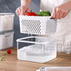 Vegetable and Fruit Refrigerator Storage Container with Drain Basket - Kitchen Pantry Organizer