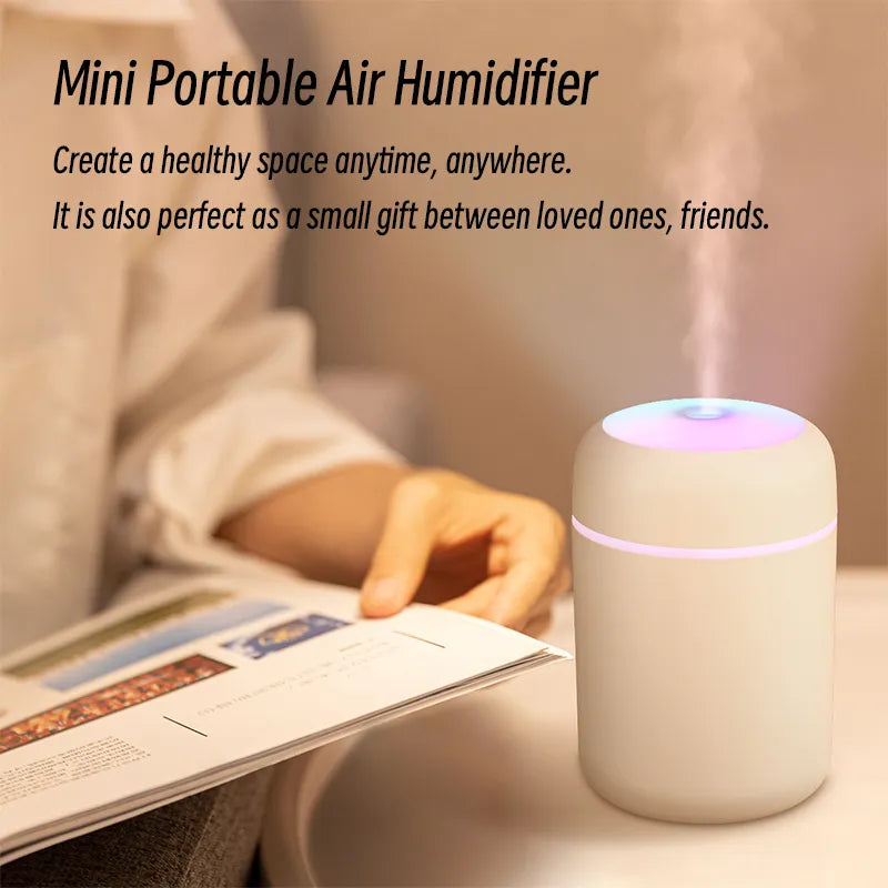 300ml H2O Air Humidifier Portable Mini USB Aroma Diffuser With Cool Mist For Bedroom Home Car Plants Purifier Humificador