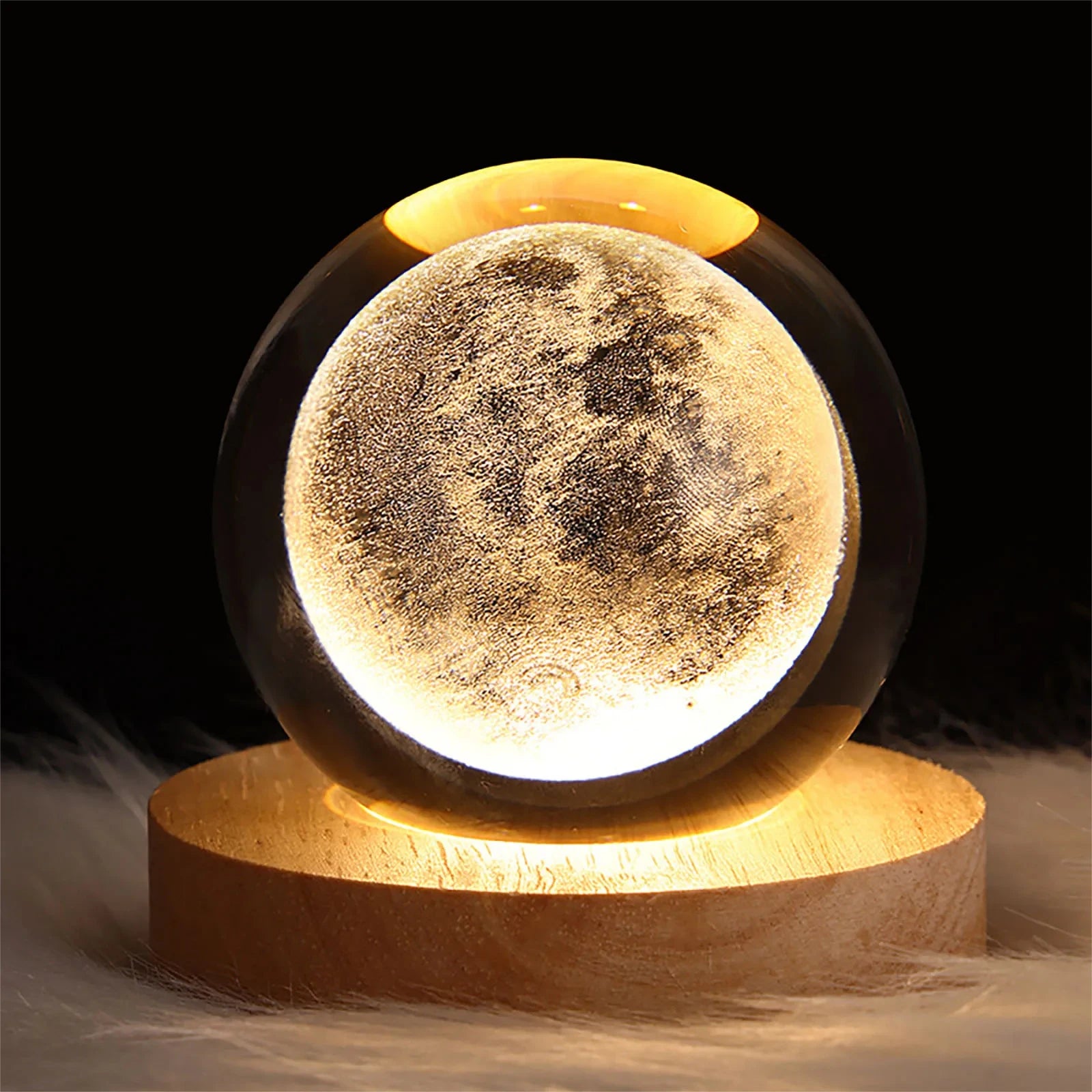 Crystal Ball Night Lights Glowing Planet Galaxy Table Lamp