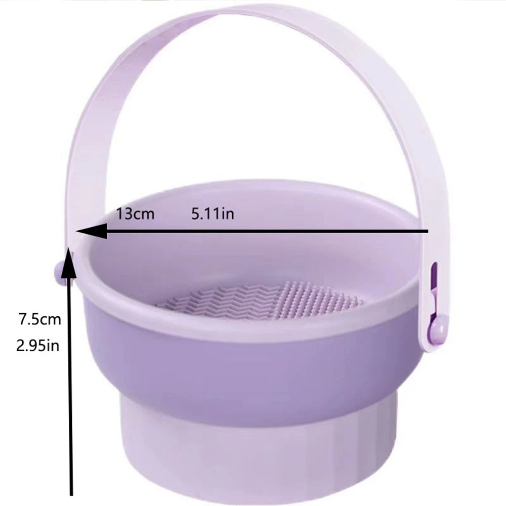 1PCS Silicone Washing Bowl Makeup Brush Cleaning Box