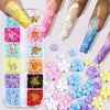 12 Grids 3D Acrylic Flower Nail Parts Decoration Mixed Steel Beads Gems Charms Kawaii Nail Supplies For Professional Accessories