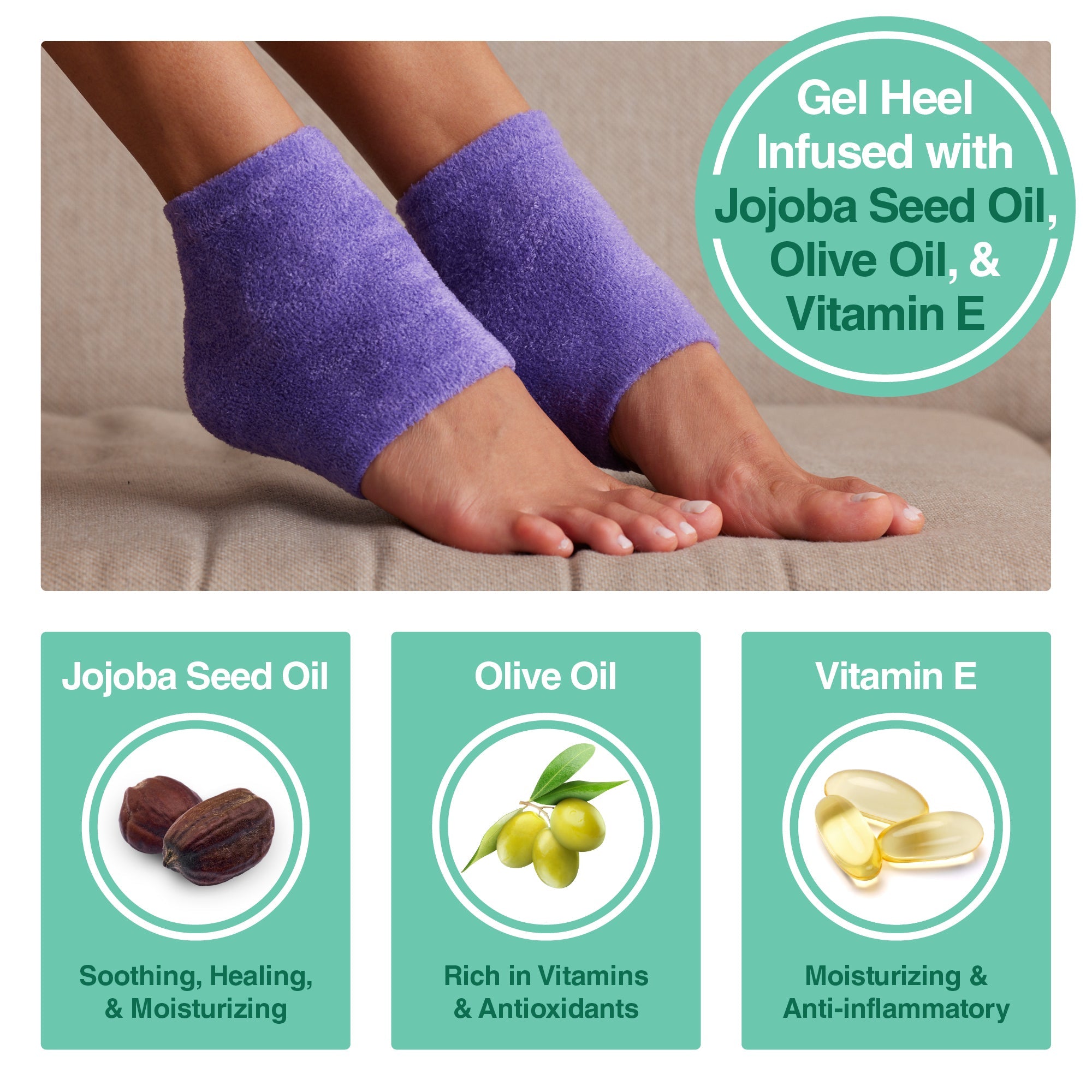 Moisturizing Gel Heel Socks - Fuzzy