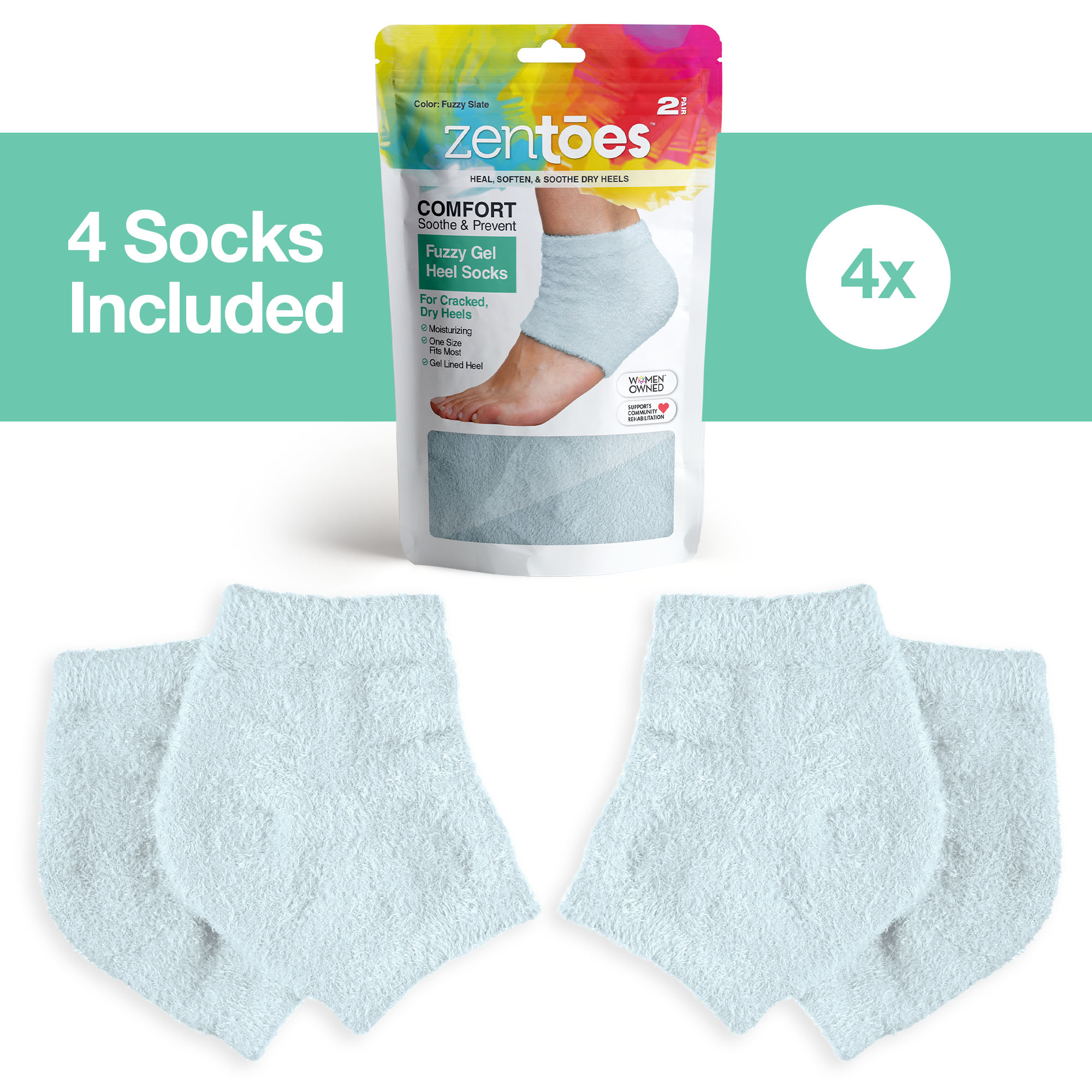 Moisturizing Gel Heel Socks - Fuzzy