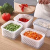 Vegetable and Fruit Refrigerator Storage Container with Drain Basket - Kitchen Pantry Organizer