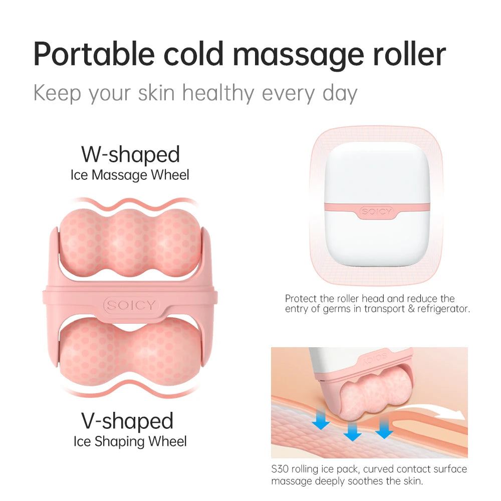 Ice Roller for Face Eye Massage Tools Face Massager for Wrinkles Pain Relief Facial Skin Care Cold Therapy Cooling Dermaroller