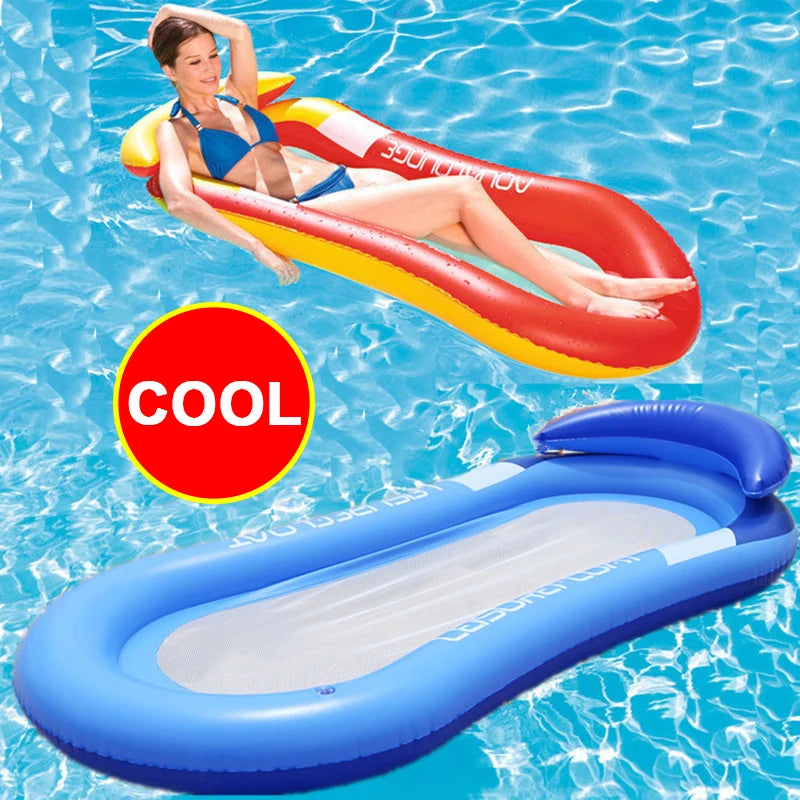 Outdoor Inflatable Foldable Back Floating Row Swimming Pool Air Mattress Sleeping Bed