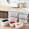 Vegetable and Fruit Refrigerator Storage Container with Drain Basket - Kitchen Pantry Organizer