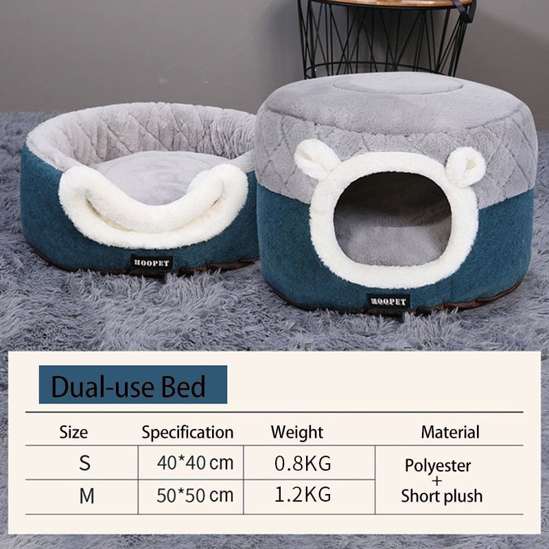 HOOPET Cat Bed House Soft Plush Kennel Puppy Cushion Small Dogs Cats Nest Winter Warm Sleeping Pet Dog Bed Pet Mat Supplies