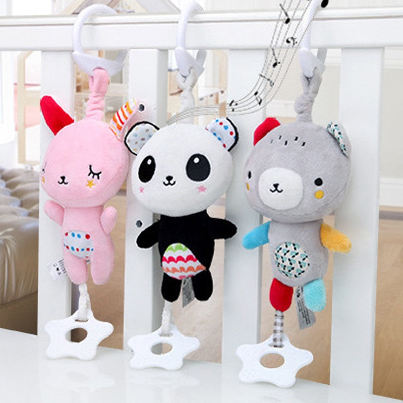 Baby Kids Rattle Toys Cartoon Animal Plush Hand Bell Baby Stroller Crib Hanging Rattles Infant Baby Toys