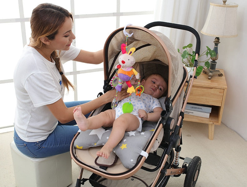 Baby Kids Rattle Toys Cartoon Animal Plush Hand Bell Baby Stroller Crib Hanging Rattles Infant Baby Toys