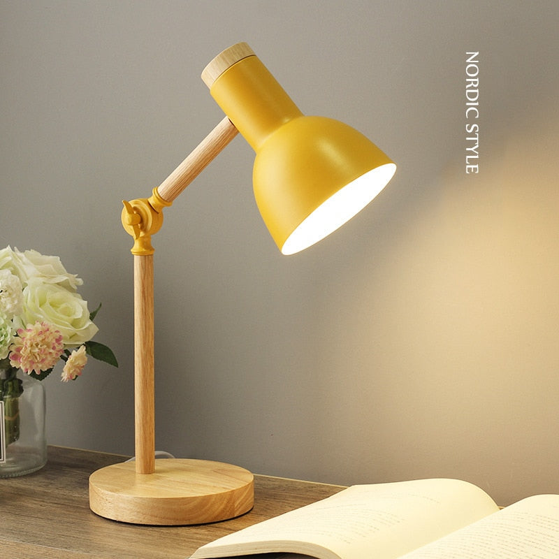 Wooden Art LED Folding Simple Table Lamp