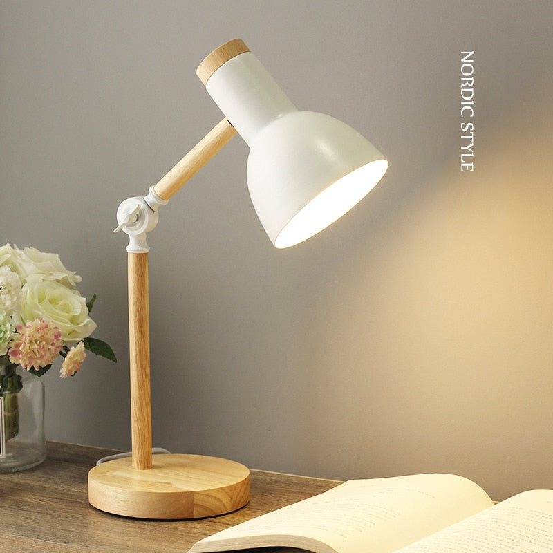 Wooden Art LED Folding Simple Table Lamp