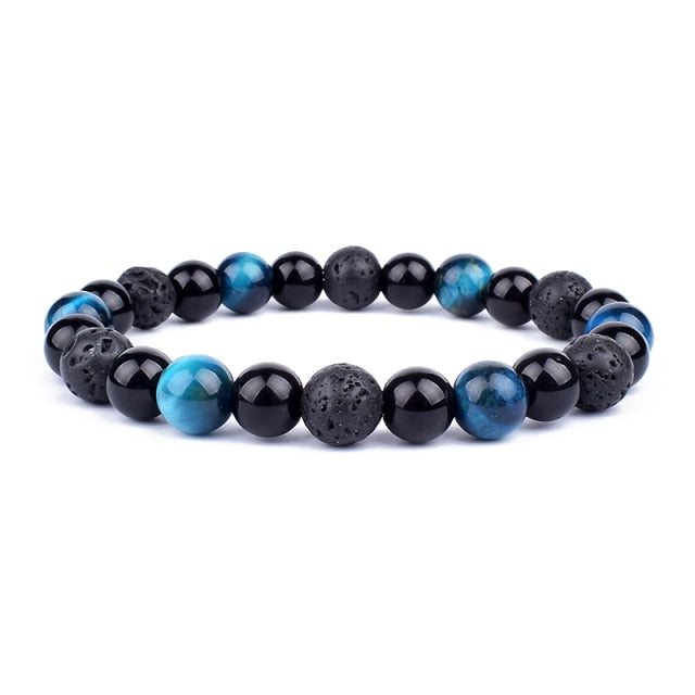 Good Luck Healing Energy Bracelet Tiger's Eye, Black Obsidian, Hematite Friendship Jewelry