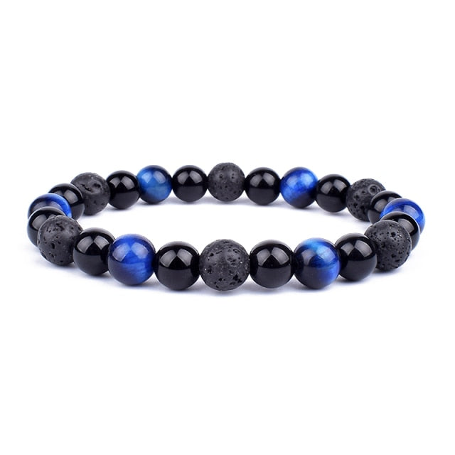 Good Luck Healing Energy Bracelet Tiger's Eye, Black Obsidian, Hematite Friendship Jewelry