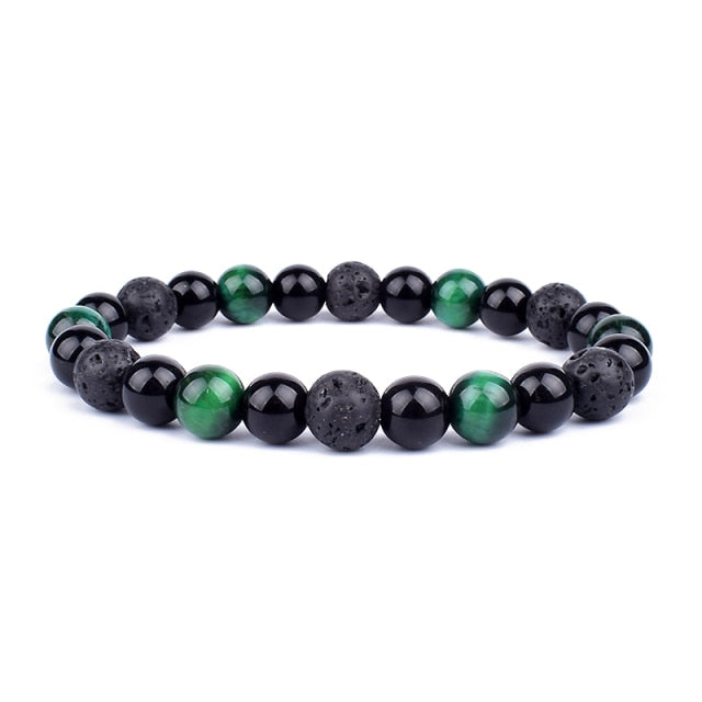 Good Luck Healing Energy Bracelet Tiger's Eye, Black Obsidian, Hematite Friendship Jewelry