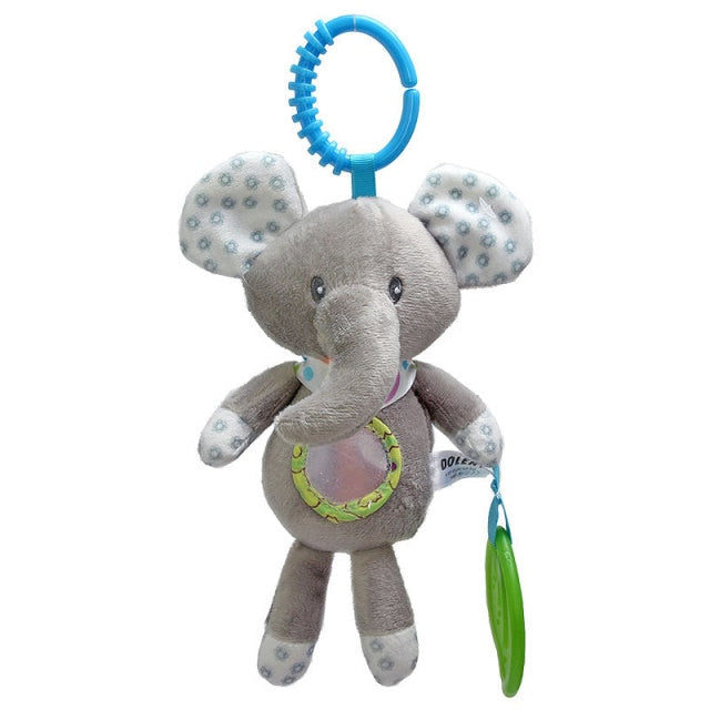 Baby Kids Rattle Toys Cartoon Animal Plush Hand Bell Baby Stroller Crib Hanging Rattles Infant Baby Toys