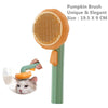 Pumpkin Pet Brush, Self Cleaning Slicker Brush for Shedding Dog Cat Grooming Comb Removes Loose Underlayers and Tangled Hair,