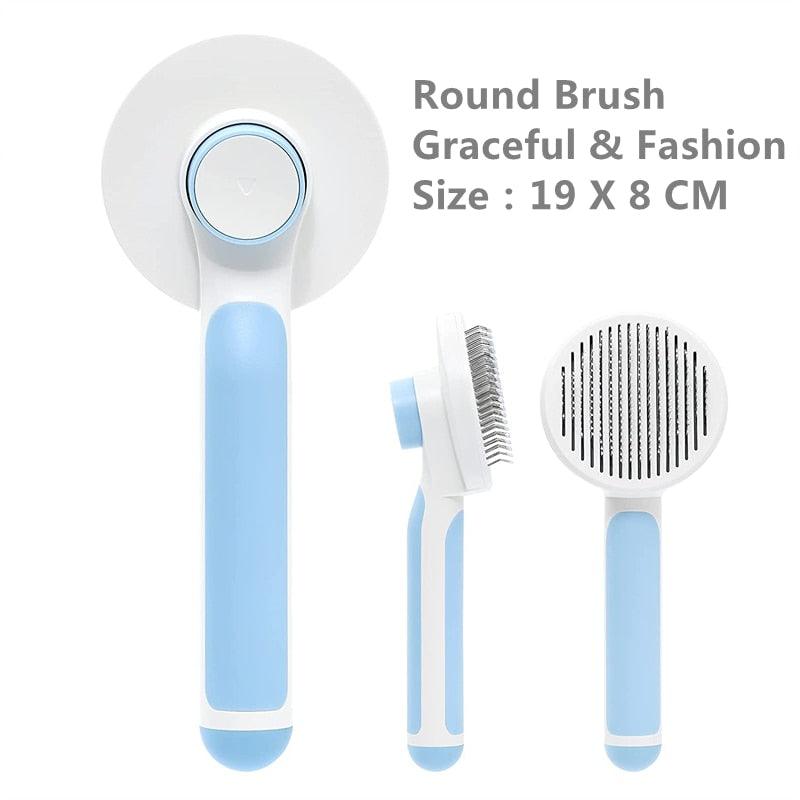 Pumpkin Pet Brush, Self Cleaning Slicker Brush for Shedding Dog Cat Grooming Comb Removes Loose Underlayers and Tangled Hair,