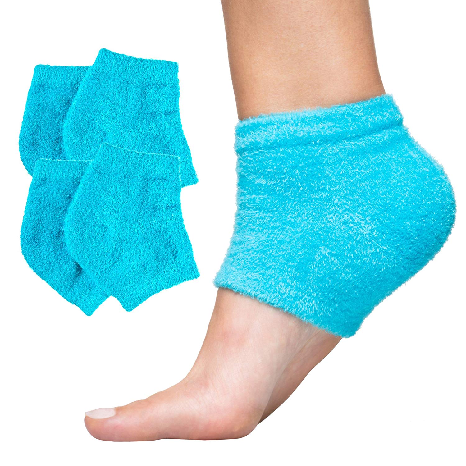 Moisturizing Gel Heel Socks - Fuzzy