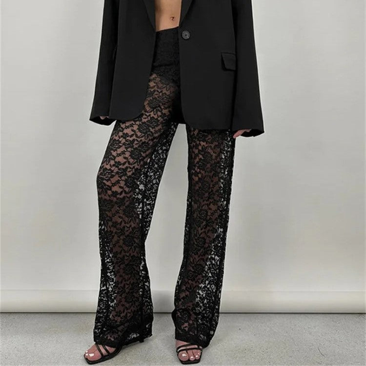 Sexy See Through Lace Women Pant