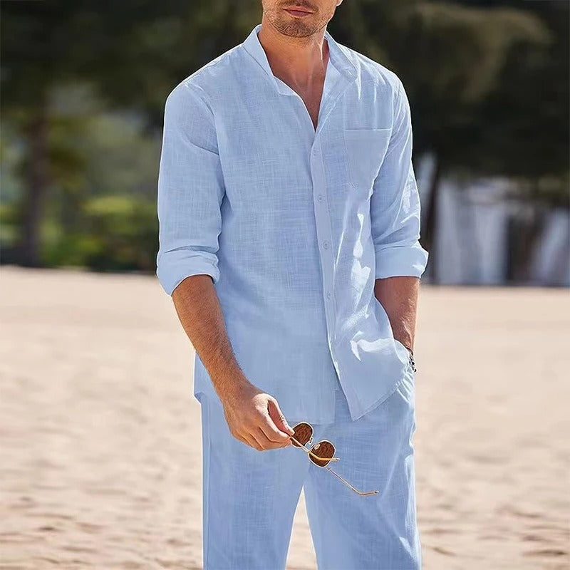 Mens Casual Linen Set