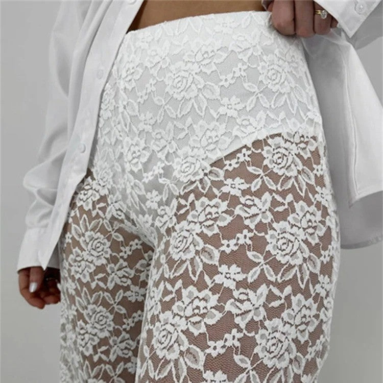 Sexy See Through Lace Women Pant