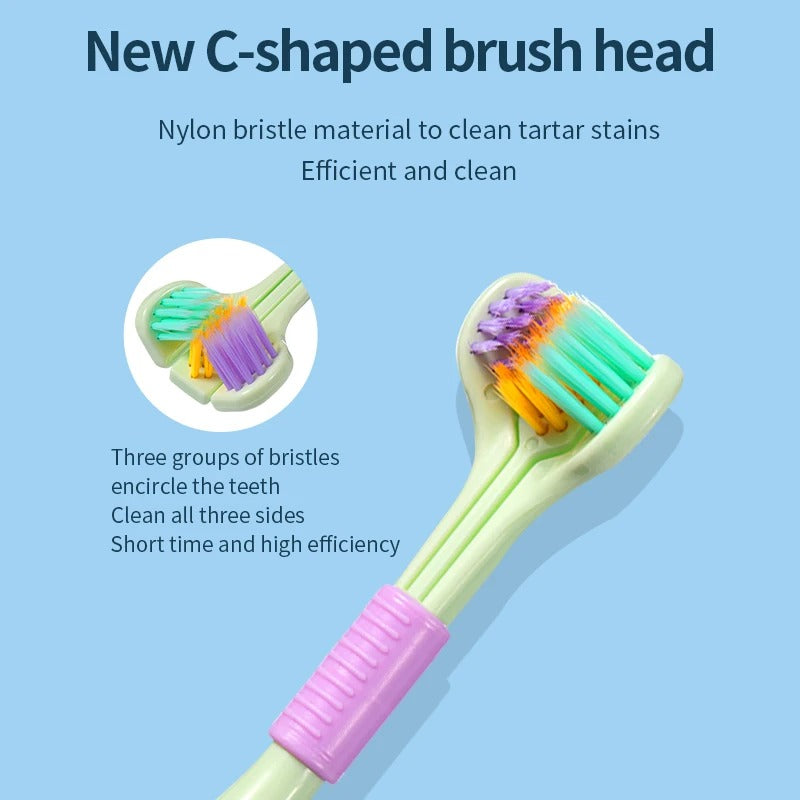 3D Stereo Three-Sided Toothbrush